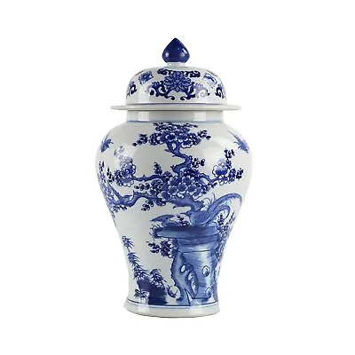 Fanquare Blue And White Porcelain Jar Vase Chinese Ming Style Plum Blossom ... • $130.07