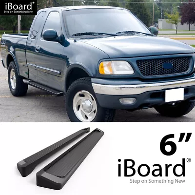 Running Board Bar 6in Aluminum Black Fit Ford F150 F250LD SuperCrew Cab 01-03 • $209