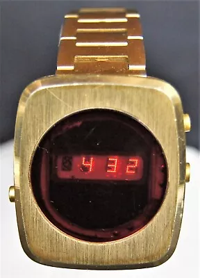 HUDSON HARRIS Vintage Red LED Digital Watch 34mm X 39mm Case • $124.95