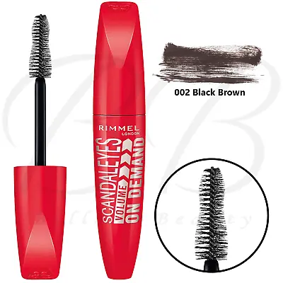 RIMMEL Scandaleyes Volume On Demand Volumising Mascara - 002 Black Brown *NEW* • £4.69