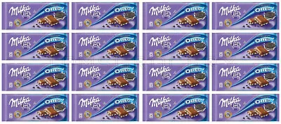 16 MILKA OREO Milk Chocolate Bars Party Sweets European Candy 100g 3.5oz • £94.68
