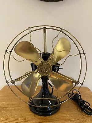 Outstanding Antique GE General Electric Restored Brass Blade And Cage Desk Fan • $675