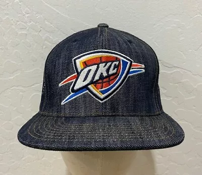 NBA Oklahoma City Thunder Cap/Hat One-Size Adult Snapback Denim Mesh • $23.75