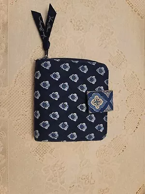 Vera Bradley Mini Clip And Zip Wallet Pouch Nantucket Navy • $20