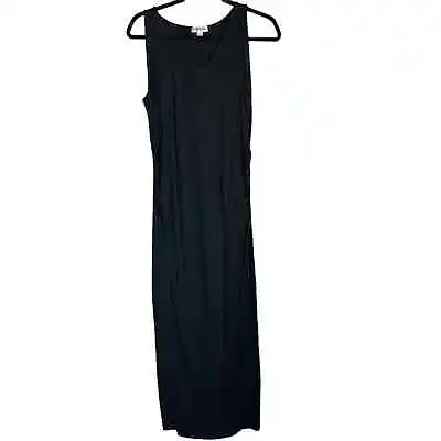 Feathers Black Maxi Maternity Dress Womens Size L Casual Stretchy Comfortable • $12.93