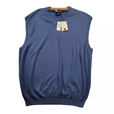 JoS A Bank Leadbetter Golf Sweater Vest Mens 2XL Medium Blue • $23.49