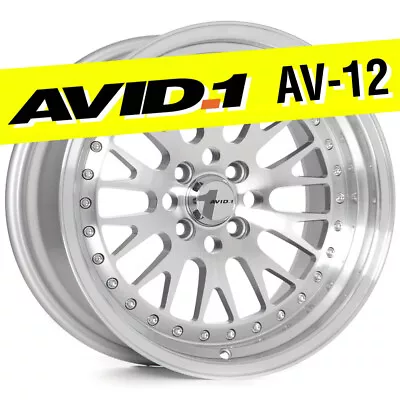 AVID.1 AV-12 16x8 Silver Machined 4x100/4x114.3 +25 Wheel Fits Civic Miata E30 • $154.74