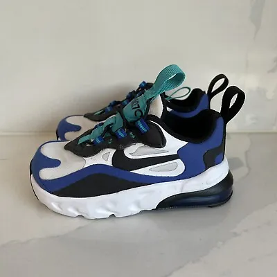 NIKE Air Max 270 React Toddler Size 5 US Sneaker Shoes Blue White RARE Colourway • $59.95