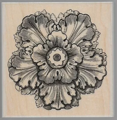 HERO ARTS Rubber Stamp ROSETTE Wood Mounted  X-L    • $12.99