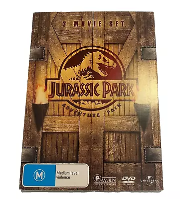 JURASSIC PARK Adventure Pack 3 Movie Box Set- 3 X Region 4 DVDs • $12.50