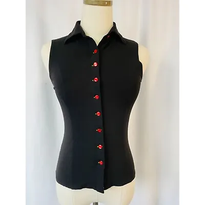 Moschino Mare Vintage Made In Italy Sleeveless Button Down Shirt Sz M • $59