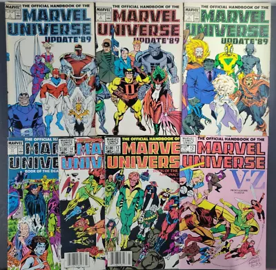 Marvel Universe Official Handbook 1984 Lot #12 13 14 17 1989 Update #1 2 3 • $14.95