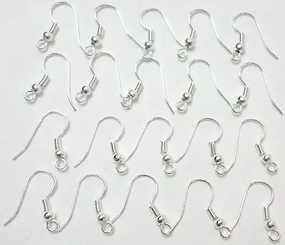 50 (25 Pair) Silver Plated Stainless Steel French Coiled Hook Ear Wires Findings • $10