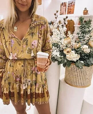 $370 • Buy Spell Designs Wild Bloom Long Sleeve Playdress Play Dress In Mustard- Size XL