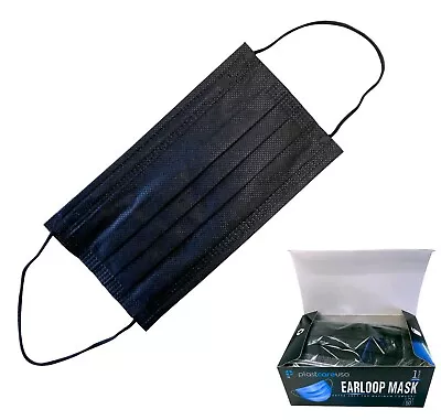 Black ASTM Level 1 3-Ply Disposable Medical Surgical Face Masks • $15.99