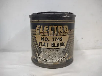 Vintage Electro Chicago Bronze & Color Works Flat Black Half Pint Paint Can • $6.99