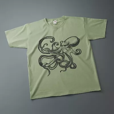 Octopus Ink Drawing Kraken T-Shirt Various Sizes & Colours Tee • £8.99