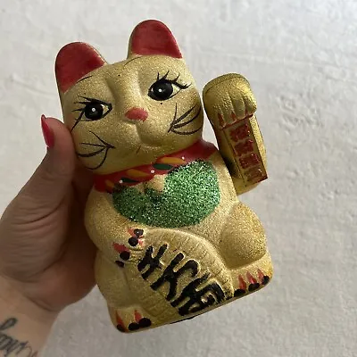 7  Lucky Cat Waving Arm Cat Porcelain Maneki Neko • $35