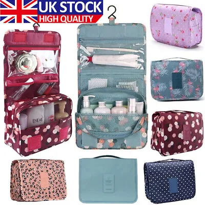 £3.79 • Buy Women Large Wash Bag Toiletry Handbag Hanging Travel Case Cosmetic Make Up Pouch