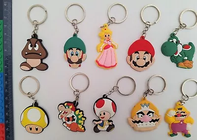 10 Pcs Super Mario Bros Keychains School Bag Tag Birthday Party Favors Design B • $17.99