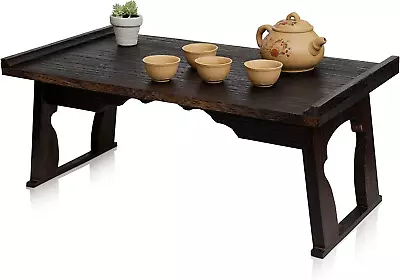 Floor Table For Meditation Decor & Buddhist Statues Foldable Dark Walnut NEW • $114