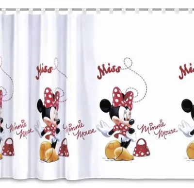 Luxury Net Voile Curtain Minnie Mouse Red 150cm Wide X 150cm Drop • £13.99