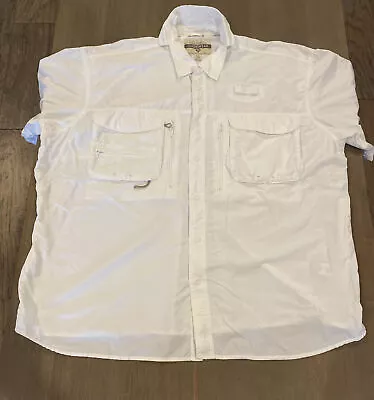 Cabelas SS Mens Size 2XL 40 UPF Guidewear Vented Hiking Fishing White Reg Fit • $12.32