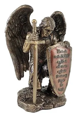 Veronese 8 1/2  Praise The Lord Angel Warrior Kneeling Statue Bronze Finish • $74.93