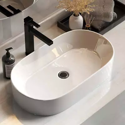 Cefito Bathroom Basin Ceramic Vanity Sink Hand Wash Bowl 53x28cm • $64.14