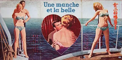 UNE MANCHE ET LA BELLE Japanese B3 Movie Poster MYLENE DEMONGEOT 1958 • $100