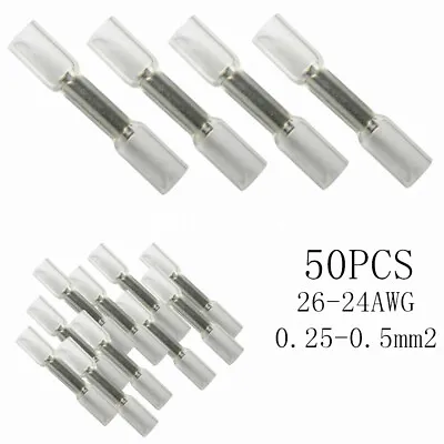 200/100PCS Insulated Electrical Wire Connectors Heat Shrink Butt Crimp Terminals • £5.99