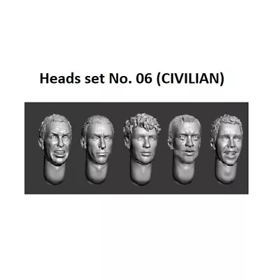 1/35 Resin Figure Model Kit Military Civilian Heads Set No. 06 (CIVILIAN) • $18.99