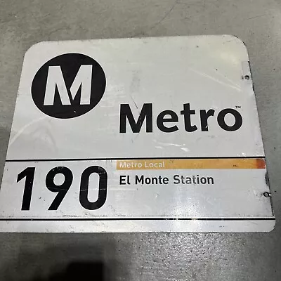 Los Angeles LA Metro Bus Sign Rare Street SIGN TRANSIT 14x18” El Monte • $120