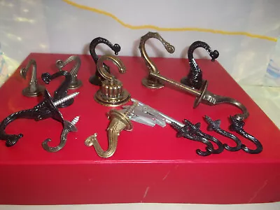 Vintage Metal Hook Lot15black And Bronzed UK+USA Origin some New Some Used • $19.99