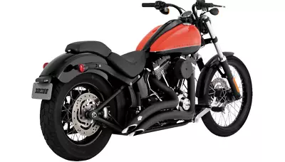 Harley Softail 2000-2017 Vance & Hines 2 Into 2 Big Radius Exhaust Black 46369 • $999.95