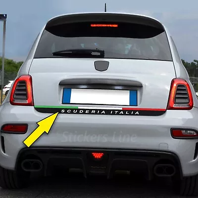 Sticker Fiat 500 595 695 Abarth Scuderia Italy Tricolor Racing Italy Carbon# • $45.43