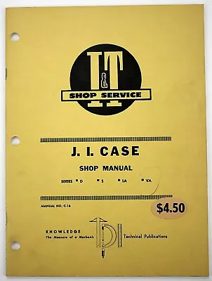 Vintage 1954 I&T J.I. Case Shop Service Manual #C-16 Series D S LA VA • $17.16