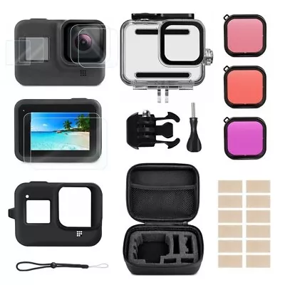 Camera Accessories Kit For GoPro Hero 8 Black Waterproof Housing Diving Filters • $25.99