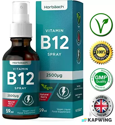 ✅Liquid Vitamin B12 Methylcobalamin Spray 2500mcg Bio High Strength Supplement✅  • £14.71