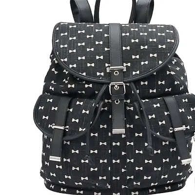 Mudd Black White Bows Backpack School Book Bag Purse Pockets Womens Girls Bag • $17.63