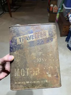 Vintage TRAVELLER TSC Chicago IL Advertising Gasoline Oil 2 Gallon Metal Can. • $3