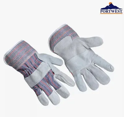 Portwest 2X Canadian Rigger Gloves  A210 Comfort Ventilation Workwear Cotton • £11.99