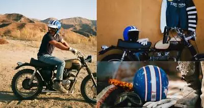 $247.87 • Buy Bell Steve Mcqueen Blue  #husqvarna Custom 500 #f1  Motorcycle Crash #helmet Jet