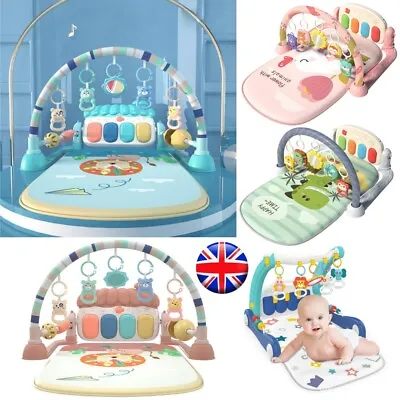 Baby Fitness Stand Music Play Gym Activity Toys Crawling Game Pad With Piano UK • £17.59