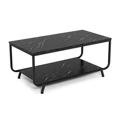 £49.99 • Buy Modern Faux Marble Top Coffee Table Home Office Tea Side Table W/ Storage Shelf