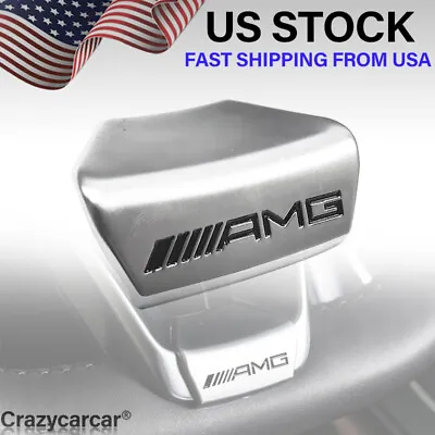 3D Steering Wheel Emblem Squared Base Nameplate Badge For AMG C E Class Silver • $12.99