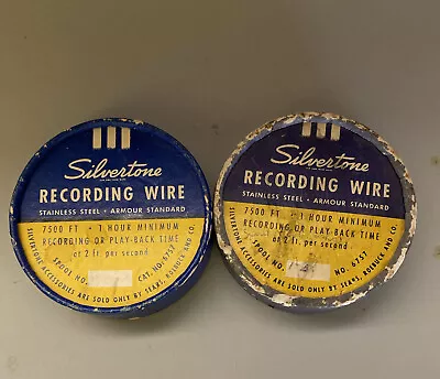 2 Vintage Silvertone Recording Wire Stainless Steel Armour Stanadard Sears • $20