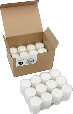 Stonebriar Bulk Smokeless Long Clear Cup Tea Light Candles 48 Pack • $25.99