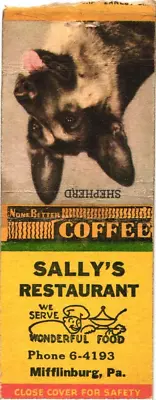 Sally's Restaurant Mifflinburg Pennsylvania Vintage Matchbook Cover • $9.99