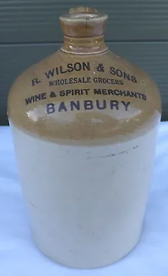 Vintage Stoneware Brewery Flagon - R. Wilson & Sons Grocers Banbury • £60